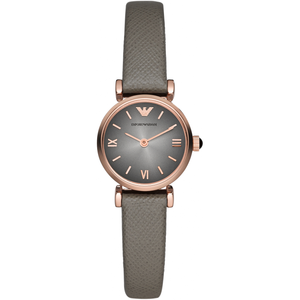 Buy Shop Emporio Armani Gianni T Bar Quartz Gray Dial Gray Leather Strap Watch For Women - AR1727 USA Online