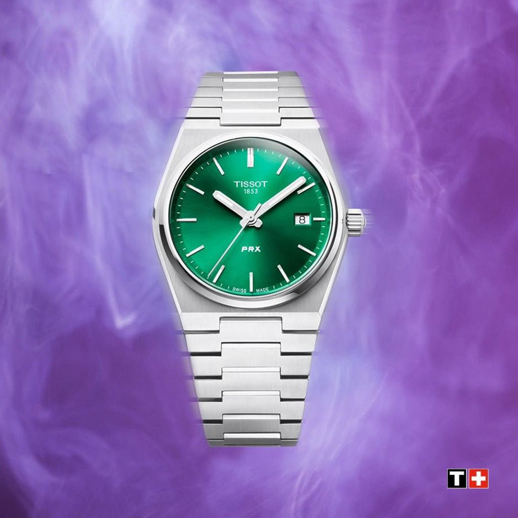 Buy Shop Tissot PRX Green Dial Silver Steel Strap Watch For Men - T137.410.11.091.00 USA Online