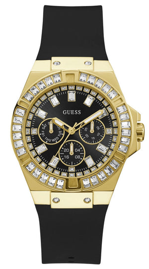 Buy Shop Guess Venus Diamonds Black Dial Black Rubber Strap Watch for Women - GW0118L1 USA Online