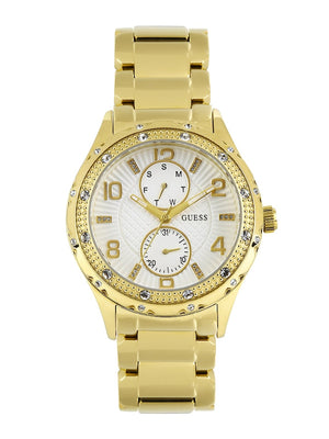 Buy Shop Guess Siren Diamonds Silver Dial Gold Steel Strap Watch for Women - W0442L2 USA Online