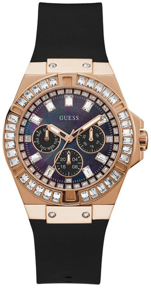 Buy Shop Guess Venus Diamonds Black Dial Black Rubber Strap Watch for Women - GW0118L2 USA Online