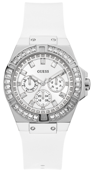 Buy Shop Guess Venus Diamonds White Dial White Rubber Strap Watch for Women - GW0118L3 USA Online