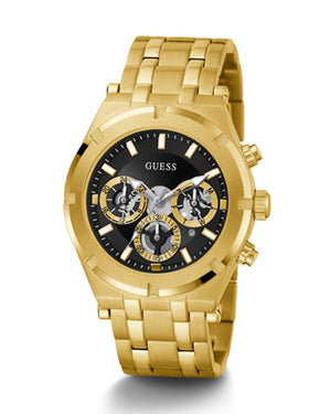 Buy Shop Guess Continental Black Dial Gold Steel Strap Watch for Men - GW0260G2 USA Online
