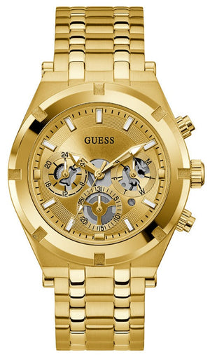 Buy Shop Guess Continental Gold Dial Gold Steel Strap Watch For Men - GW0260G4 USA Online