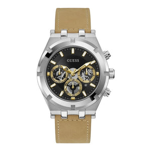 Buy Shop Guess Continental Multifunction Black Dial Brown Leather Strap Watch for Men - GW0262G1 USA Online