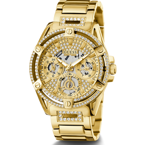 Buy Shop Guess Queen Quartz Gold Dial Gold Steel Strap Watch For Women - GW0464L2 USA Online