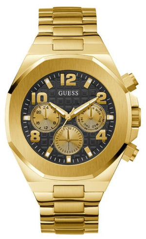 Buy Shop Guess Empire Quartz Black Dial Gold Steel Strap Watch For Men - GW0489G2 USA Online