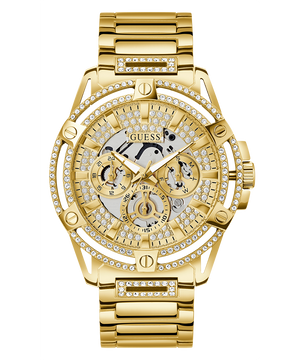 Buy Shop Guess Queen Quartz Gold Dial Gold Steel Strap Watch For Men - GW0497G2 USA Online
