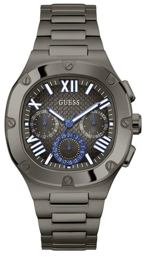 Buy Shop Guess Headliner Quartz Black Dial Grey Steel Strap Watch For Men - GW0572G5 USA Online