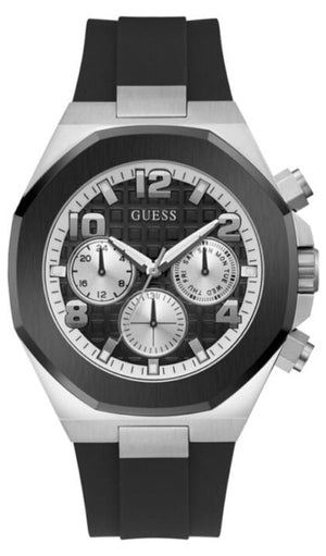 Buy Shop Guess Empire Chronograph Black Dial Black Silicon Strap Watch For Men - GW0583G1 USA Online