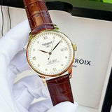 Buy Shop Tissot Le Locle Automatic Gold Dial Brown Leather Strap Watch For Men - T41.5.413.73 USA Online