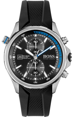 Buy Shop Hugo Boss Globetrotter Black Dial Black Silicone Strap Watch for Men - 1513820 USA Online