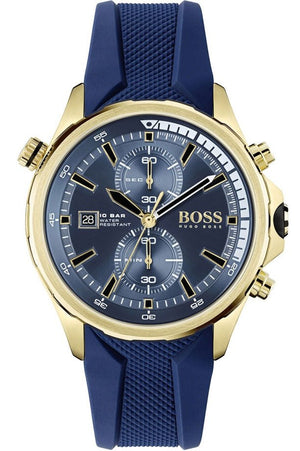 Buy Shop Hugo Boss Globetrotter Blue Dial Blue Silicone Strap Watch for Men - 1513822 USA Online