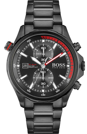 Buy Shop Hugo Boss Globetrotter Black Dial Black Steel Strap Watch for Men - 1513825 USA Online