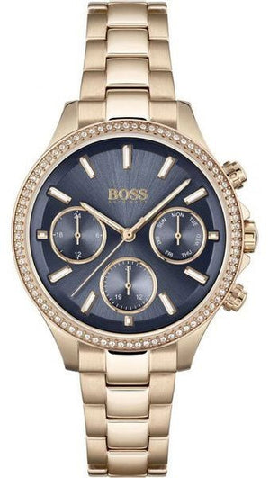 Buy Shop Hugo Boss Hera Blue Dial Gold Steel Strap Watch for Women - 1502566 USA Online