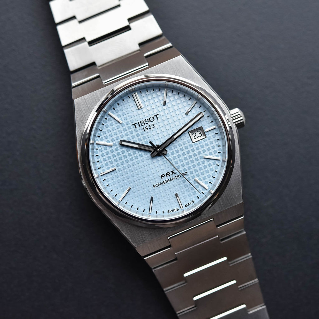 Buy Shop Tissot PRX Powermatic 80 Ice Blue Tiffany Dial Silver Steel Strap Watch for Men - T137.407.11.351.00 USA Online