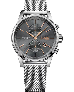 Buy Shop Hugo Boss Jet Chronograph Grey Dial Silver Mesh Bracelet Watch for Men - 1513440 USA Online