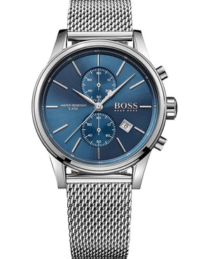 Buy Shop Hugo Boss Jet Blue Dial Silver Mesh Bracelet Watch for Men - 1513441 USA Online