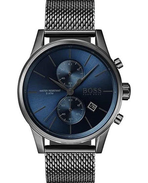 Buy Shop Hugo Boss Jet Blue Dial Gunmetal Mesh Bracelet Watch for Men - 1513677 USA Online