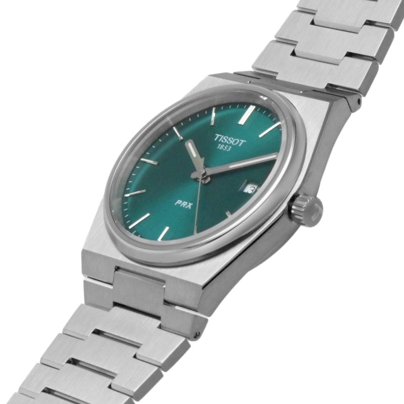 Buy Shop Tissot PRX Green Dial Silver Steel Strap Watch For Men - T137.410.11.091.00 USA Online
