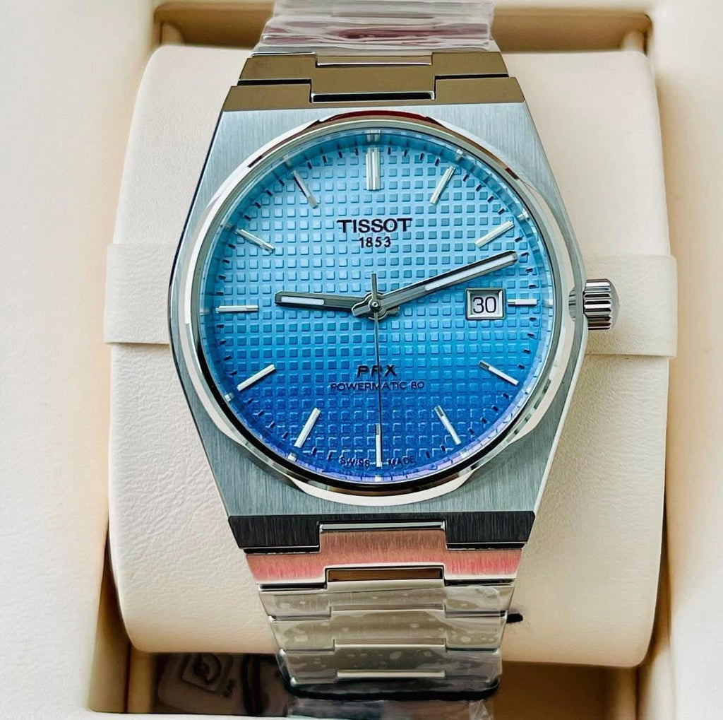 Tissot PRX Powermatic 80 Gradient Blue Dial Silver Steel Strap Watch for Men - T137.407.11.351.01