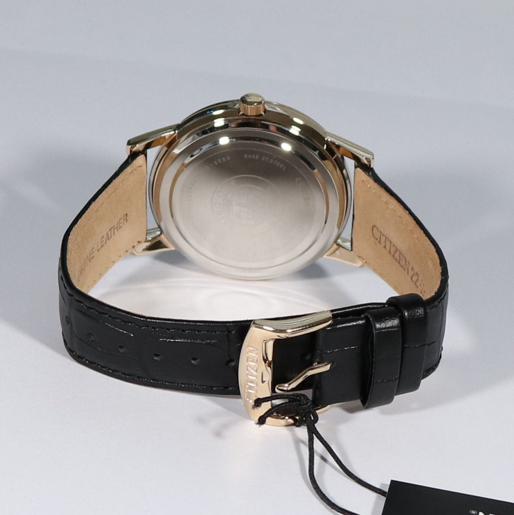 Buy Shop Citizen Watch Eco Drive Day & Date White Dial Black Leather Strap Watch For Men - AO9003-16A USA Online