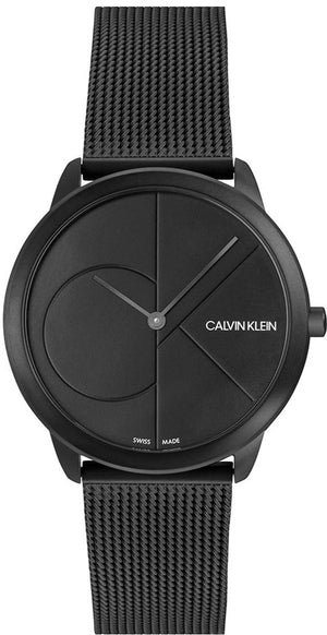 Buy Shop Calvin Klein Minimal Black Dial Black Mesh Bracelet Watch for Women - K3M524B1 USA Online