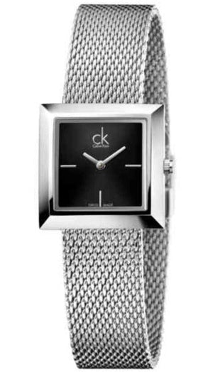 Buy Shop Calvin Klein Mark Black Dial Silver Mesh Bracelet Watch for Women - K3R23121 USA Online
