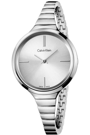 Buy Shop Calvin Klein Lively Silver Dial Silver Steel Strap Watch for Women - K4U23126 USA Online