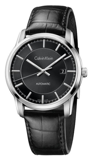 Buy Shop Calvin Klein Infinity Automatic Black Dial Black Leather Strap Watch for Men - K5S341C1 USA Online