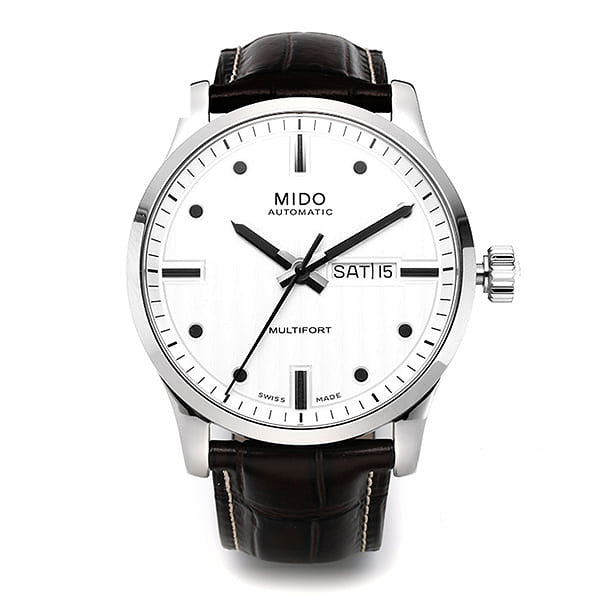 Buy Shop Mido Multifort Automatic Silver Dial Black Leather Strap Watch For Men - M005.430.16.031.80 USA Online