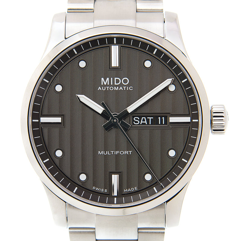 Buy Shop Mido Multifort Automatic Gray Dial Silver Steel Strap Watch For Men - M005.430.11.061.80 USA Online