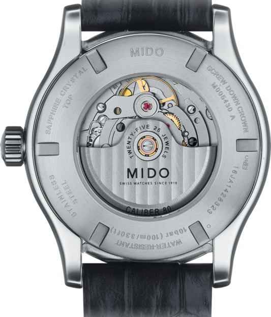 Buy Shop Mido Multifort Automatic Silver Dial Black Leather Strap Watch For Men - M005.430.16.031.80 USA Online