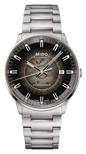 Buy Shop Mido Commander Automatic Gradient Black Dial Silver Steel Strap Watch For Men - M021.407.11.411.00 USA Online