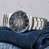 Buy Shop Mido Commander Automatic Gradient Blue Dial Silver Steel Strap Watch For Men - M021.407.11.411.01 USA Online