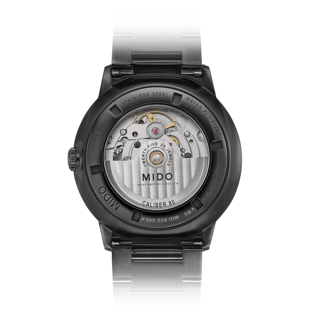 Buy Shop Mido Commander II Automatic Gradient Black Dial Black Steel Strap Watch For Men - M021.407.33.411.00 USA Online