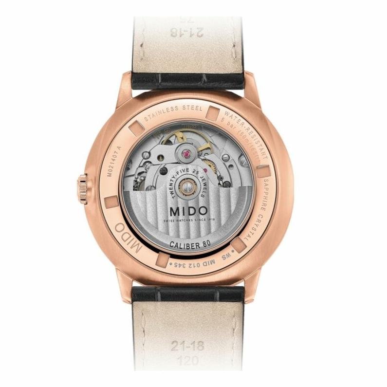 Buy Shop Mido Commander Automatic Black Dial Black Leather Strap Watch For Men - M021.407.36.411.00 USA Online