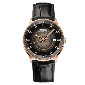Buy Shop Mido Commander Automatic Black Dial Black Leather Strap Watch For Men - M021.407.36.411.00 USA Online
