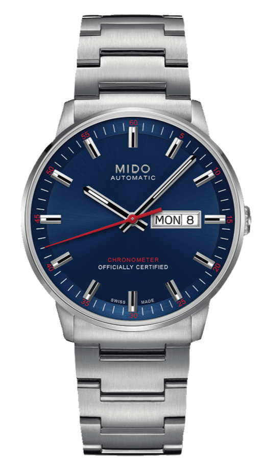 Buy Shop Mido Commander II Automatic Chronometer Blue Dial Silver Steel Strap Watch For Men - M021.431.11.041.00 USA Online