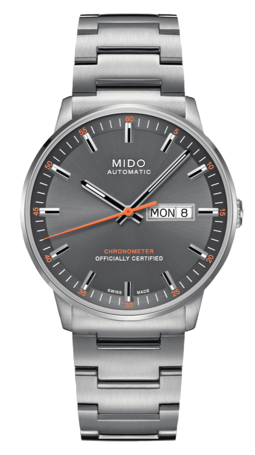 Buy Shop Mido Commander II Automatic Chronometer Grey Dial Silver Steel Strap Watch For Men - M021.431.11.061.01 USA Online