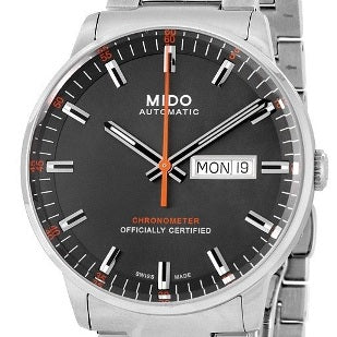 Buy Shop Mido Commander II Automatic Chronometer Grey Dial Silver Steel Strap Watch For Men - M021.431.11.061.01 USA Online