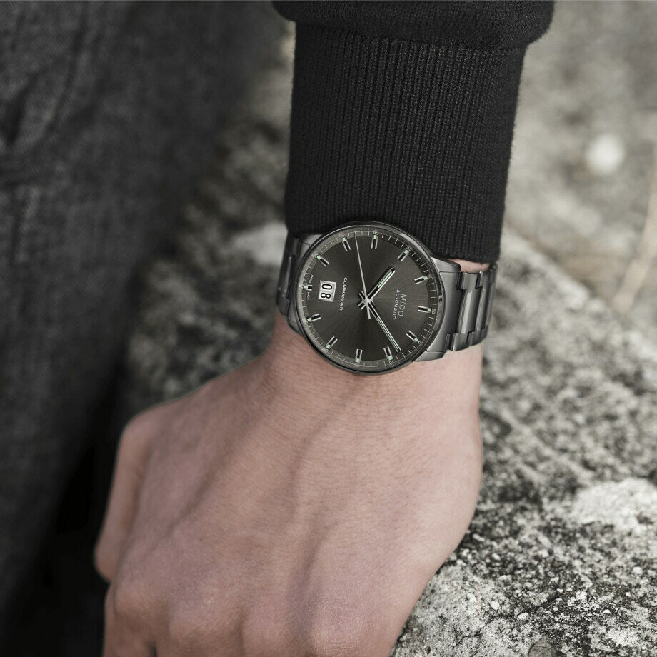 Buy Shop Mido Commander II Automatic Chronometer Grey Dial Silver Steel Strap Watch For Men - M021.431.11.061.00 USA Online