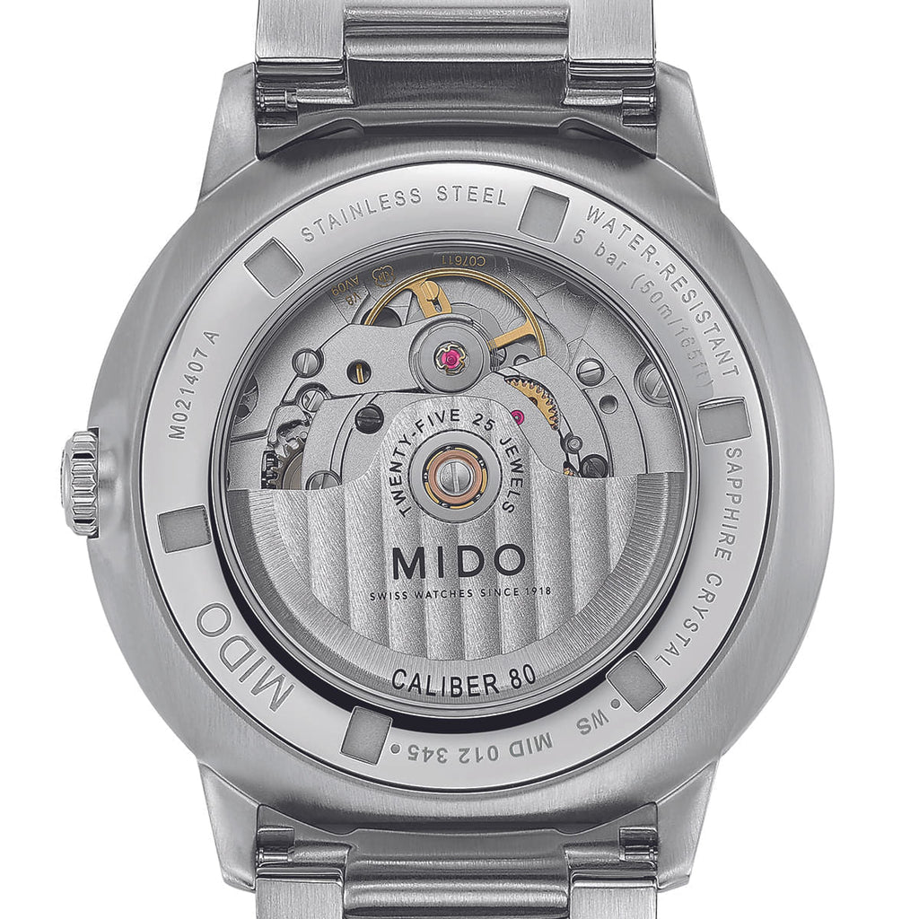 Buy Shop Mido Commander Automatic Gradient Black Dial Silver Steel Strap Watch For Men - M021.407.11.411.00 USA Online