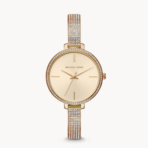 Buy Shop Michael Kors Jaryn Quartz Gold Dial Gold Steel Strap Watch For Women - MK3784 USA Online