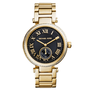 Buy Shop Michael Kors Skylar Black Dial Gold Steel Strap Watch for Women - MK5989 USA Online