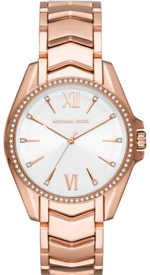 Buy Shop Michael Kors Whitney Quartz White Dial Rose Gold Steel Strap Watch For Women - MK6694 USA Online