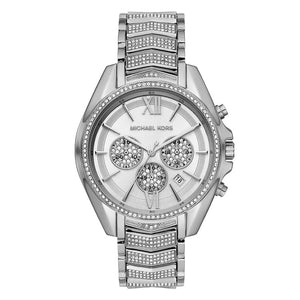 Buy Shop Michael Kors Whitney Chronograph Crystals Silver Dial Silver Steel Strap Watch For Women - MK6728 USA Online