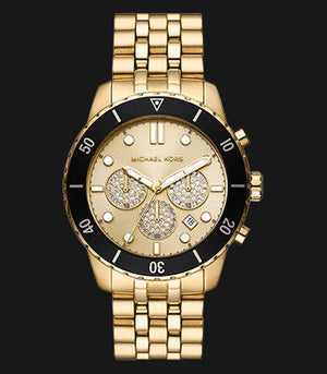 Buy Shop Michael Kors Cunningham Chronograph Gold Dial Gold Steel Strap Watch For Men - MK8963 USA Online