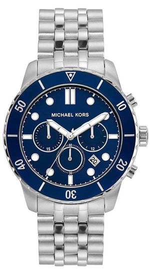 Buy Shop Michael Kors Cunningham Chronograph Blue Dial Silver Steel Strap Watch For Men - MK8999 USA Online