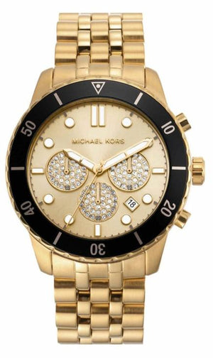 Buy Shop Michael Kors Cunningham Chronograph Gold Dial Gold Steel Strap Watch For Men - MK8963 USA Online
